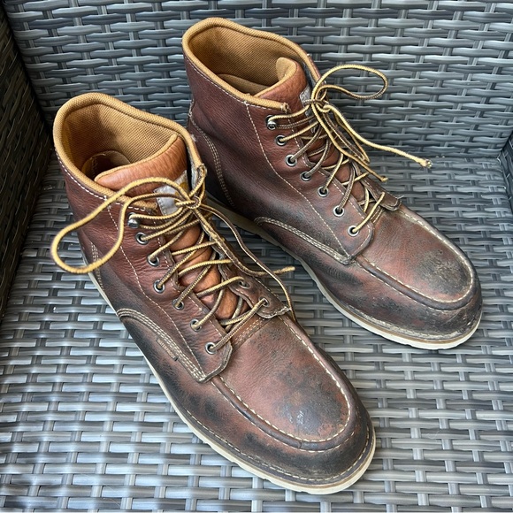 Carhartt Men's Brown Leather  Steel Toe Safety Work Boots Size 12 M Distressed - Picture 15 of 17